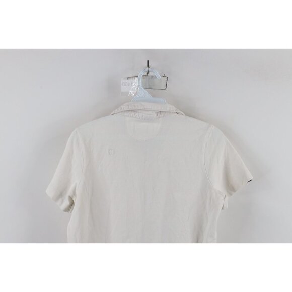 Figs Tailored Scrubs Womens Medium Distressed Short Sleeve Nurse Desk Polo Shirt - Picture 14 of 15